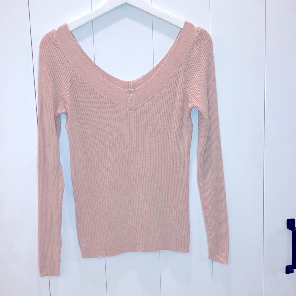 ONLY Ribbed Sweater Top Antique Pink Size L
